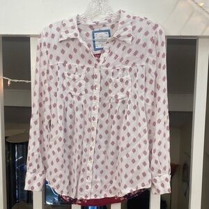 Style & Co boho button up cotton blouse, petite small